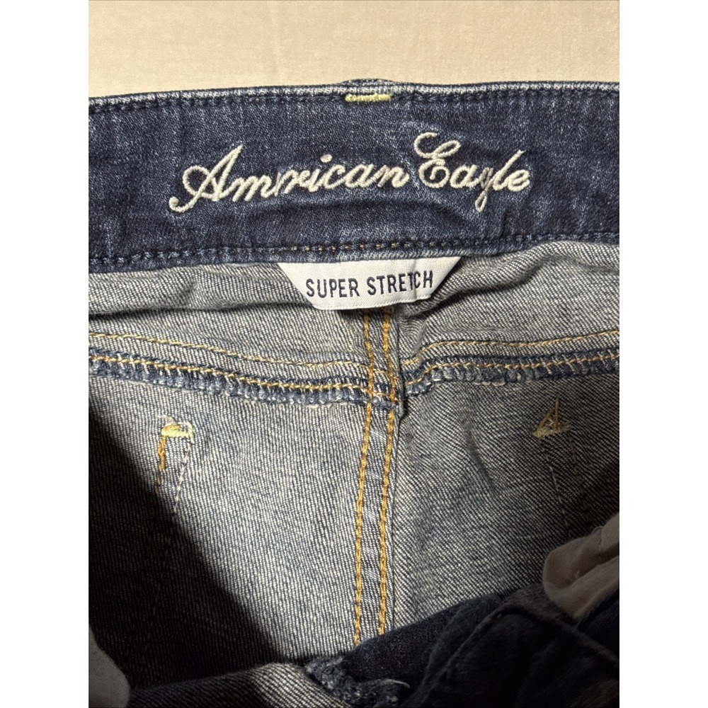 American Eagle Women Medium Wash Super Stretch Skinny Leg Denim Blue Jeans 2 Reg - Picture 6 of 16